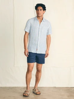 Shirts^Faherty Brand Short-Sleeve Palma Linen Shirt - Horizon Ivory Stripe