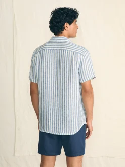 Shirts^Faherty Brand Short-Sleeve Palma Linen Shirt - Horizon Ivory Stripe