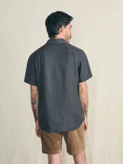 Shirts^Faherty Brand Short-Sleeve Palma Linen Shirt - Washed Black Basketweave