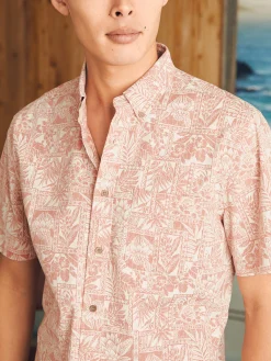 Shirts^Faherty Brand Short-Sleeve Stretch Playa Shirt - Coral Tile Print