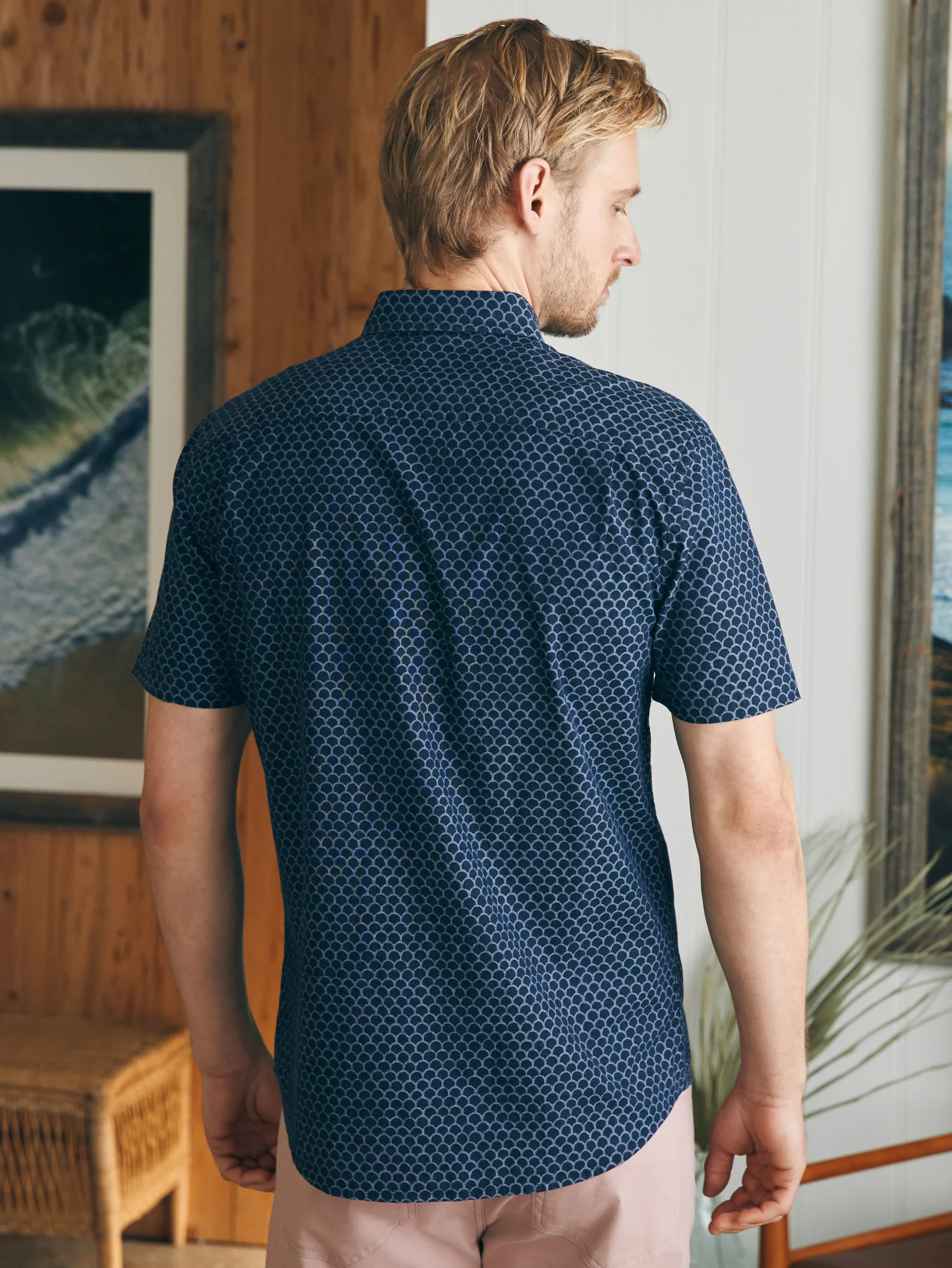 Shirts^Faherty Brand Short-Sleeve Stretch Playa Shirt - Midnight Fishscale