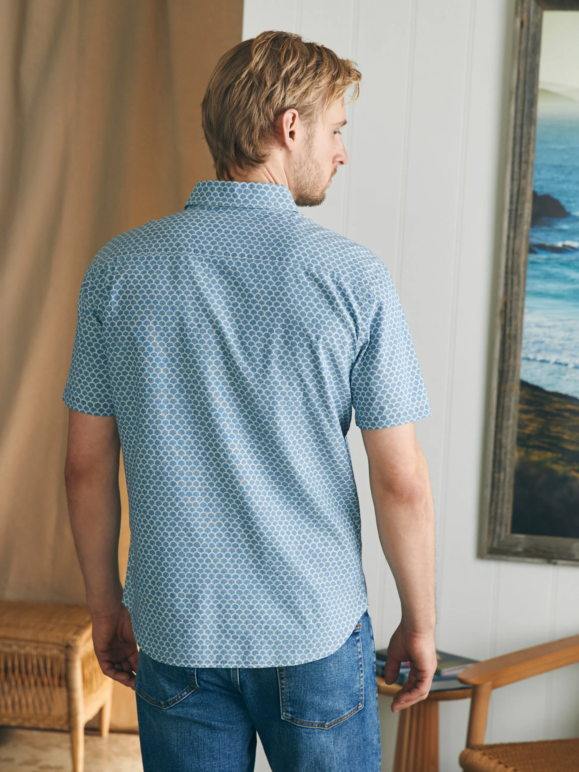 Shirts^Faherty Brand Short-Sleeve Stretch Playa Shirt (Tall) - Fishscale Redux