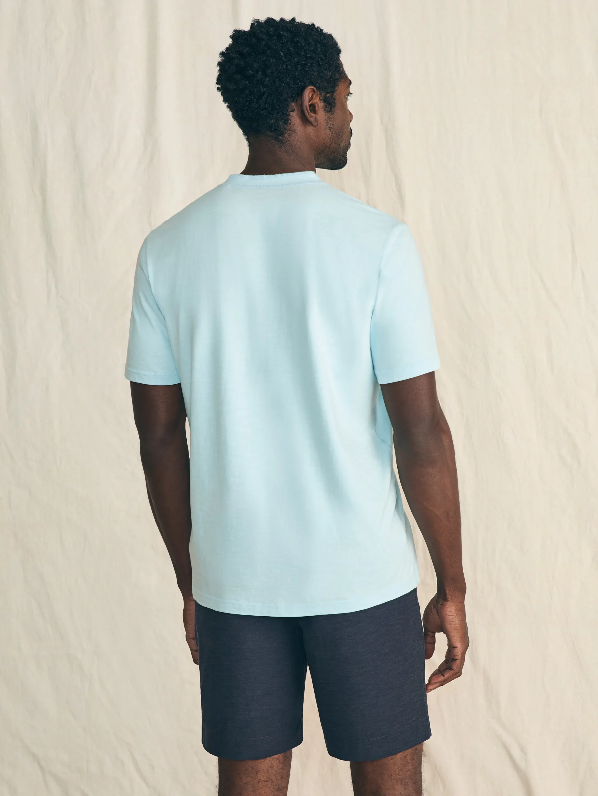 T-Shirts & Henleys^Faherty Brand Short-Sleeve Sunwashed Henley - Blue Oasis