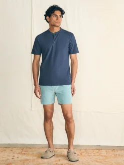 T-Shirts & Henleys^Faherty Brand Short-Sleeve Sunwashed Henley - Dune Navy