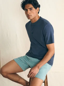 T-Shirts & Henleys^Faherty Brand Short-Sleeve Sunwashed Henley - Dune Navy