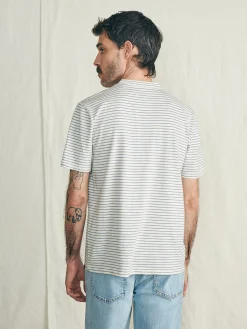 T-Shirts & Henleys^Faherty Brand Short-Sleeve Sunwashed Henley - Shell Flint Stripe