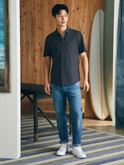 Shirts^Faherty Brand Short-Sleeve Sunwashed Knit Shirt (Single Pocket) - Washed Black