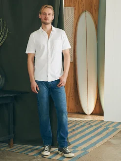 Shirts^Faherty Brand Short-Sleeve Sunwashed Knit Shirt (Single Pocket) - White