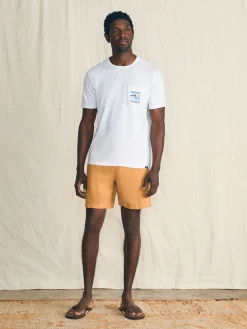 T-Shirts & Henleys^Faherty Brand Short-Sleeve Surfrider Sunwashed Pocket Tee - White