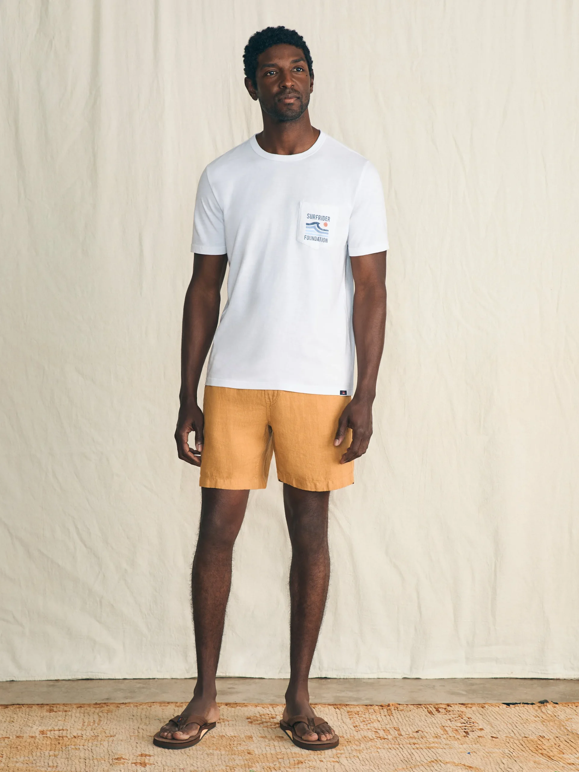 T-Shirts & Henleys^Faherty Brand Short-Sleeve Surfrider Sunwashed Pocket Tee - White