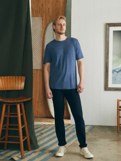T-Shirts & Henleys^Faherty Brand Short-Sleeve Vintage Chambray Tee - Glacial Navy Heather