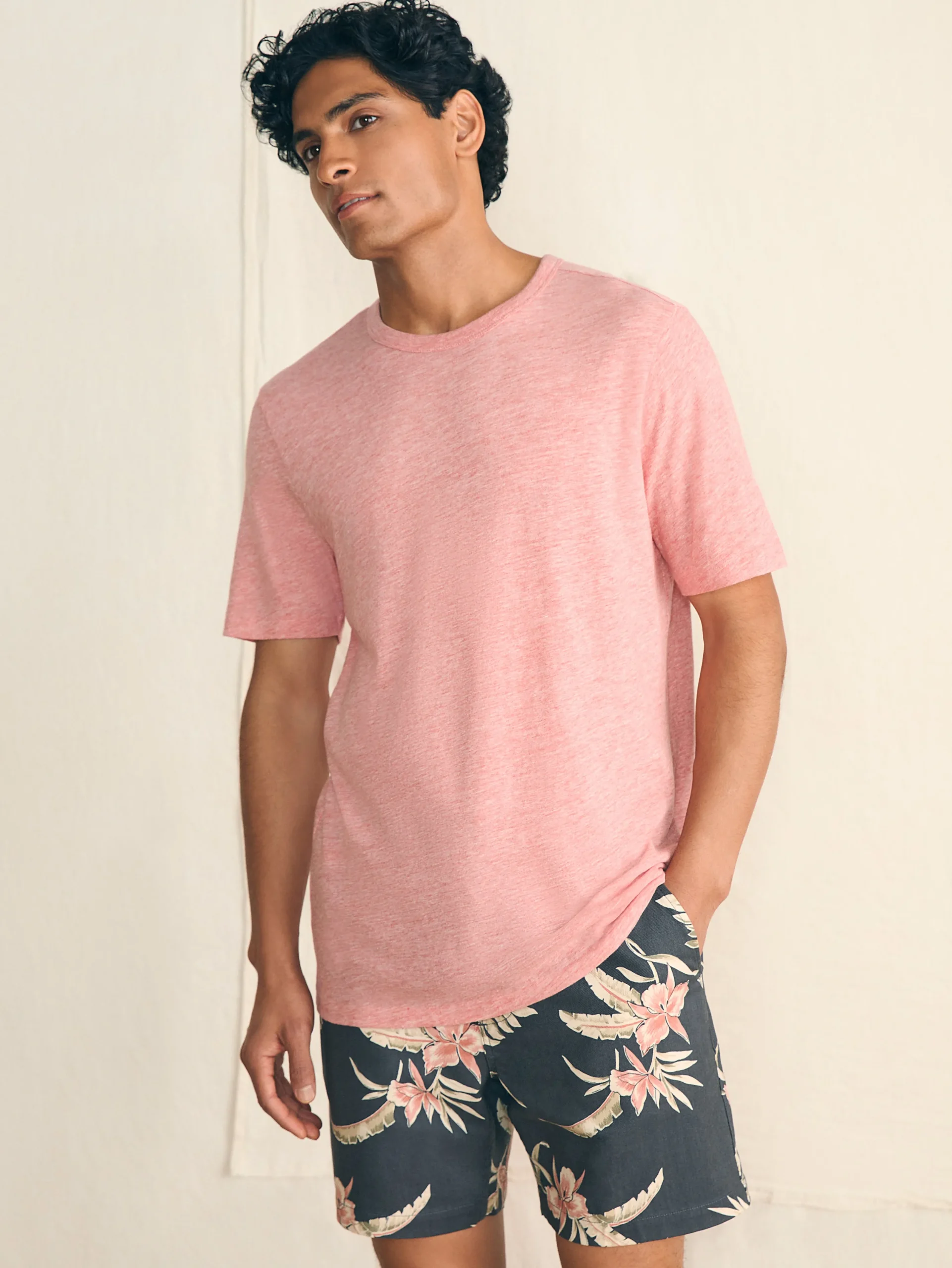 T-Shirts & Henleys^Faherty Brand Short-Sleeve Vintage Chambray Tee - Vintage Rose Heather