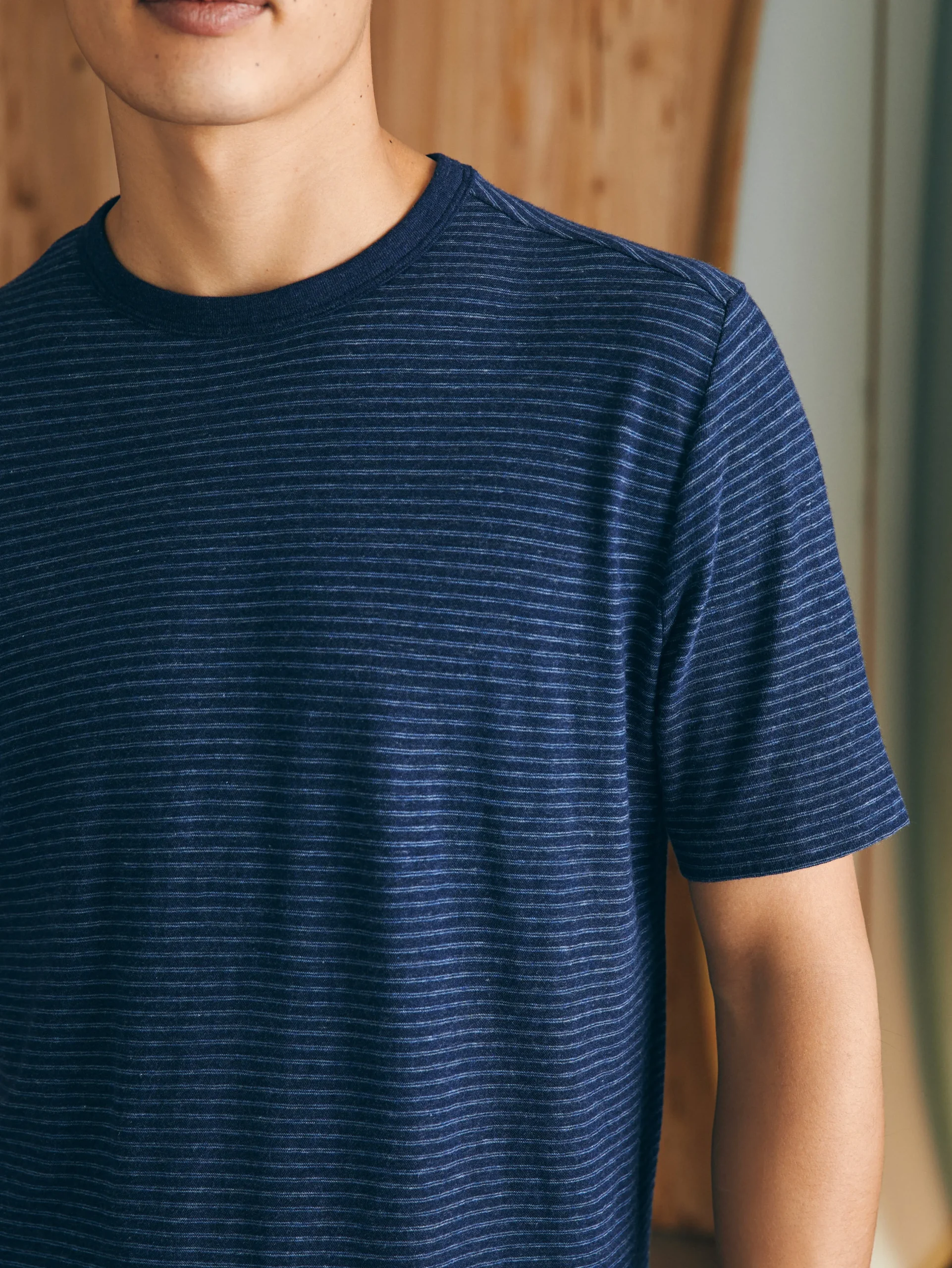 T-Shirts & Henleys^Faherty Brand Short-Sleeve Vintage Chambray Tee - Navy Cove Stripe