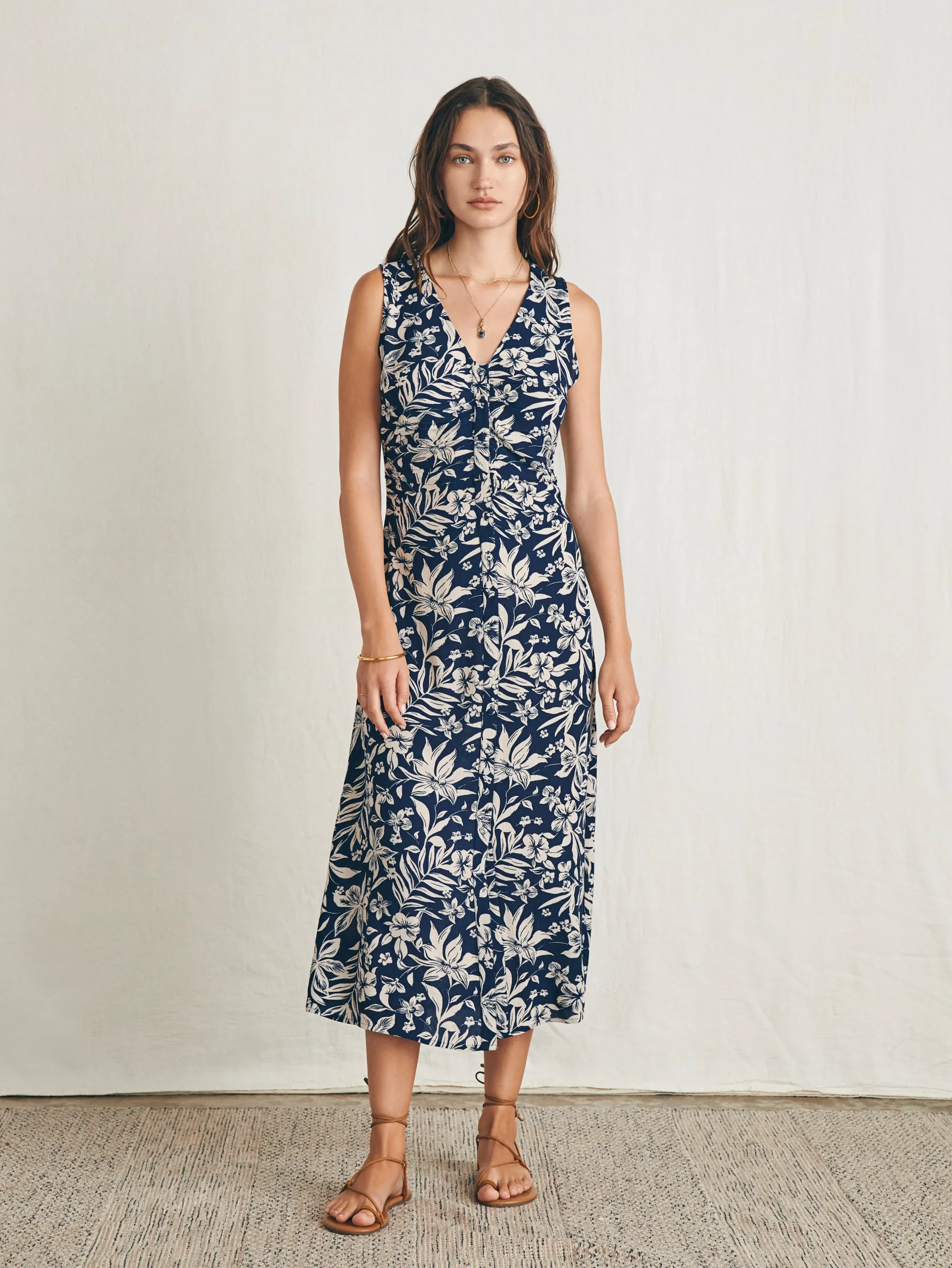 Dresses^Faherty Brand Siena Midi Dress - Navy Canopy Floral