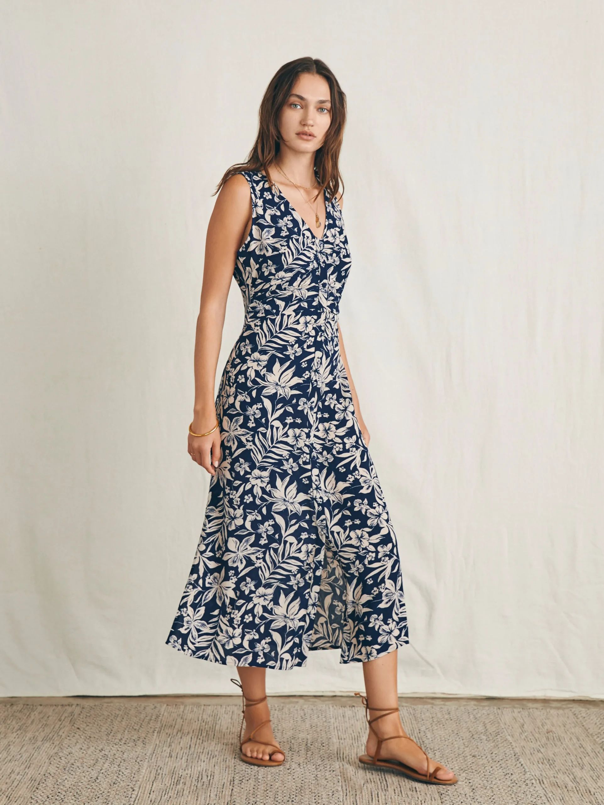 Dresses^Faherty Brand Siena Midi Dress - Navy Canopy Floral