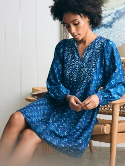 Dresses^Faherty Brand Silk Blend Solstice Mini Dress - Sunburst Mix Print