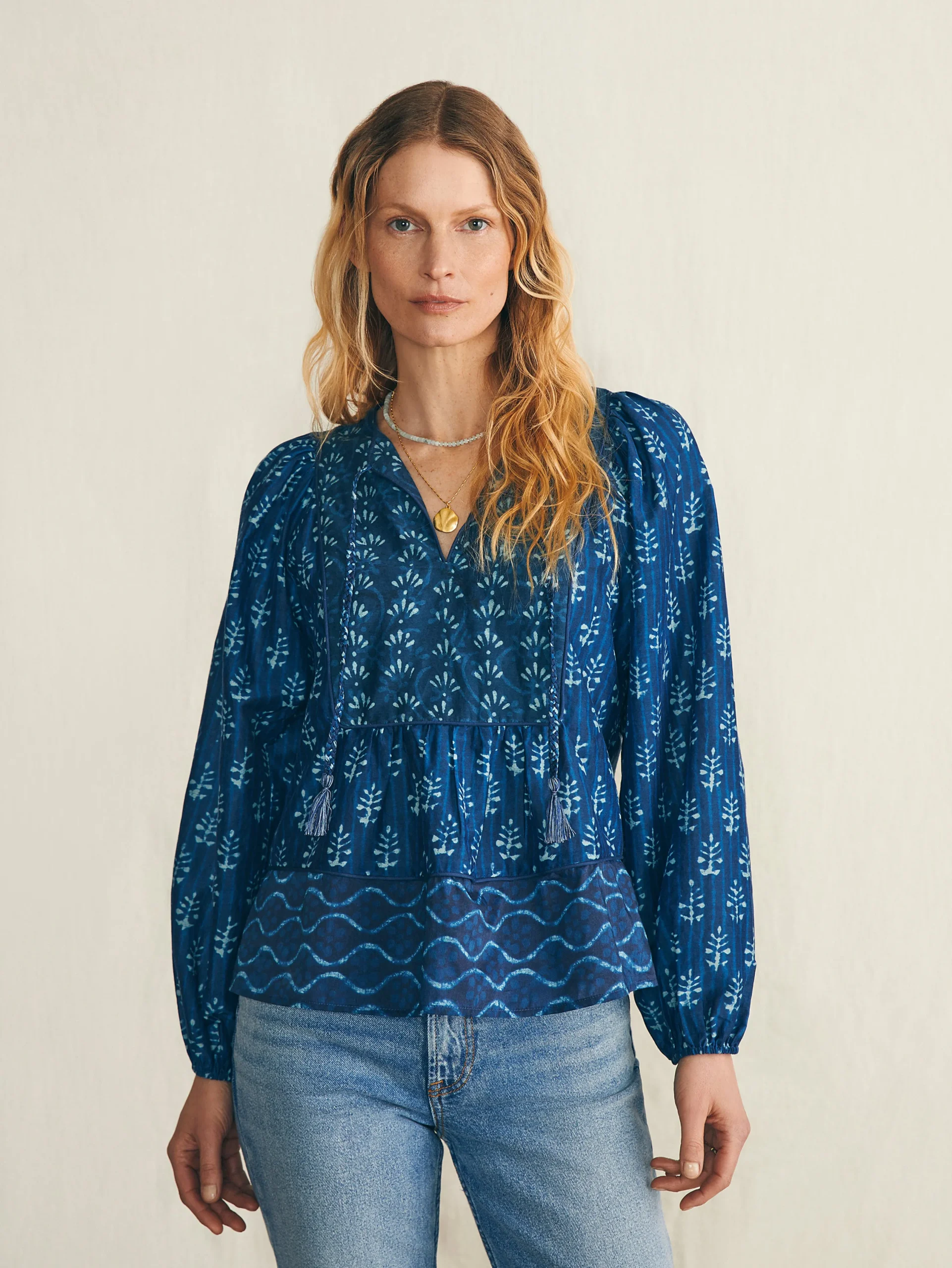 Shirts & Tops^Faherty Brand Silk Blend Solstice Top - Sunburst Mix Print