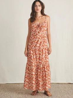 Dresses^Faherty Brand Silk Blend Sun Chaser Maxi Dress - Ginger Floral