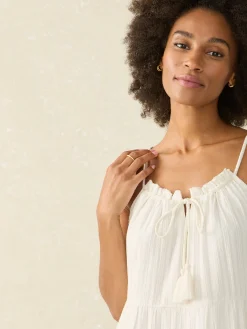 Dresses^Faherty Brand Silk Blend Sun Chaser Maxi Dress - Egret Dobby
