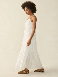 Dresses^Faherty Brand Silk Blend Sun Chaser Maxi Dress - Egret Dobby