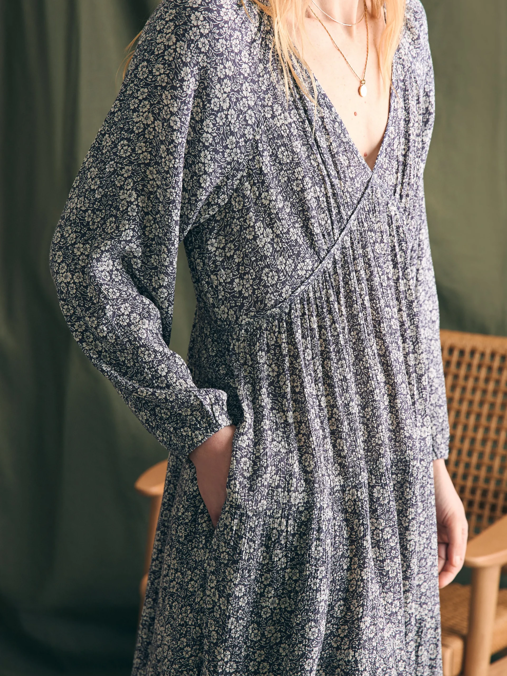 Dresses^Faherty Brand Sirene Dress - Navy Ditsy Floral
