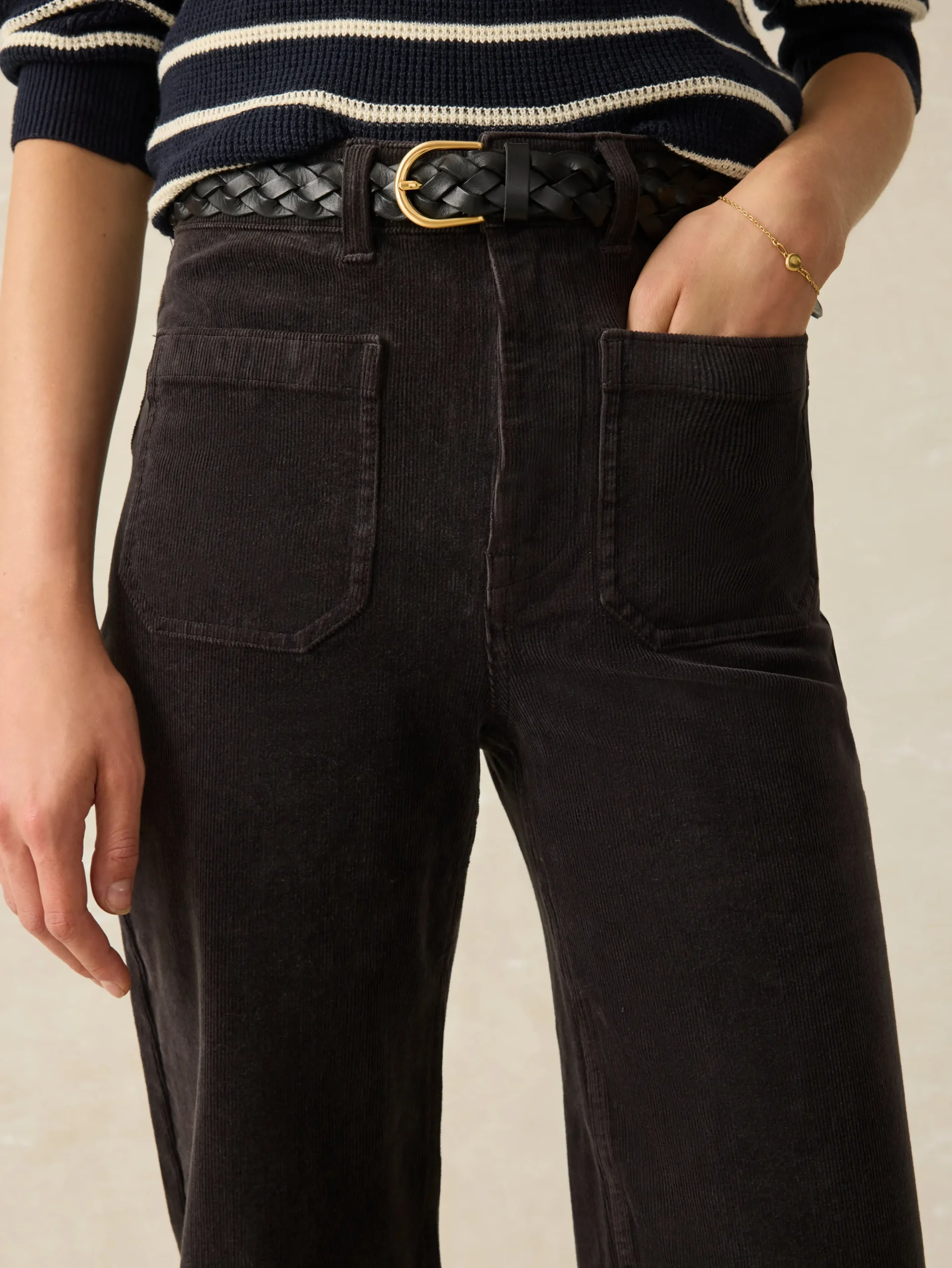Pants^Faherty Brand Softstretch Cord Patch Pocket Pant - Washed Black