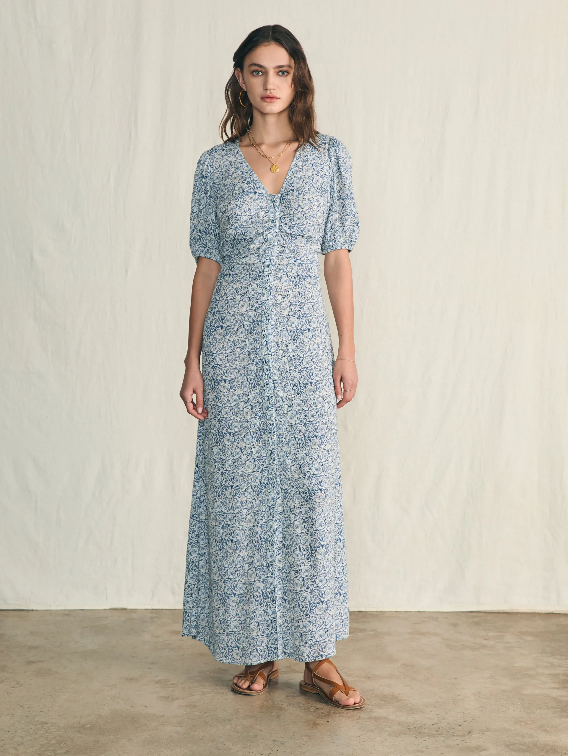 Dresses^Faherty Brand Sorrento Dress - Cream Imma Floral