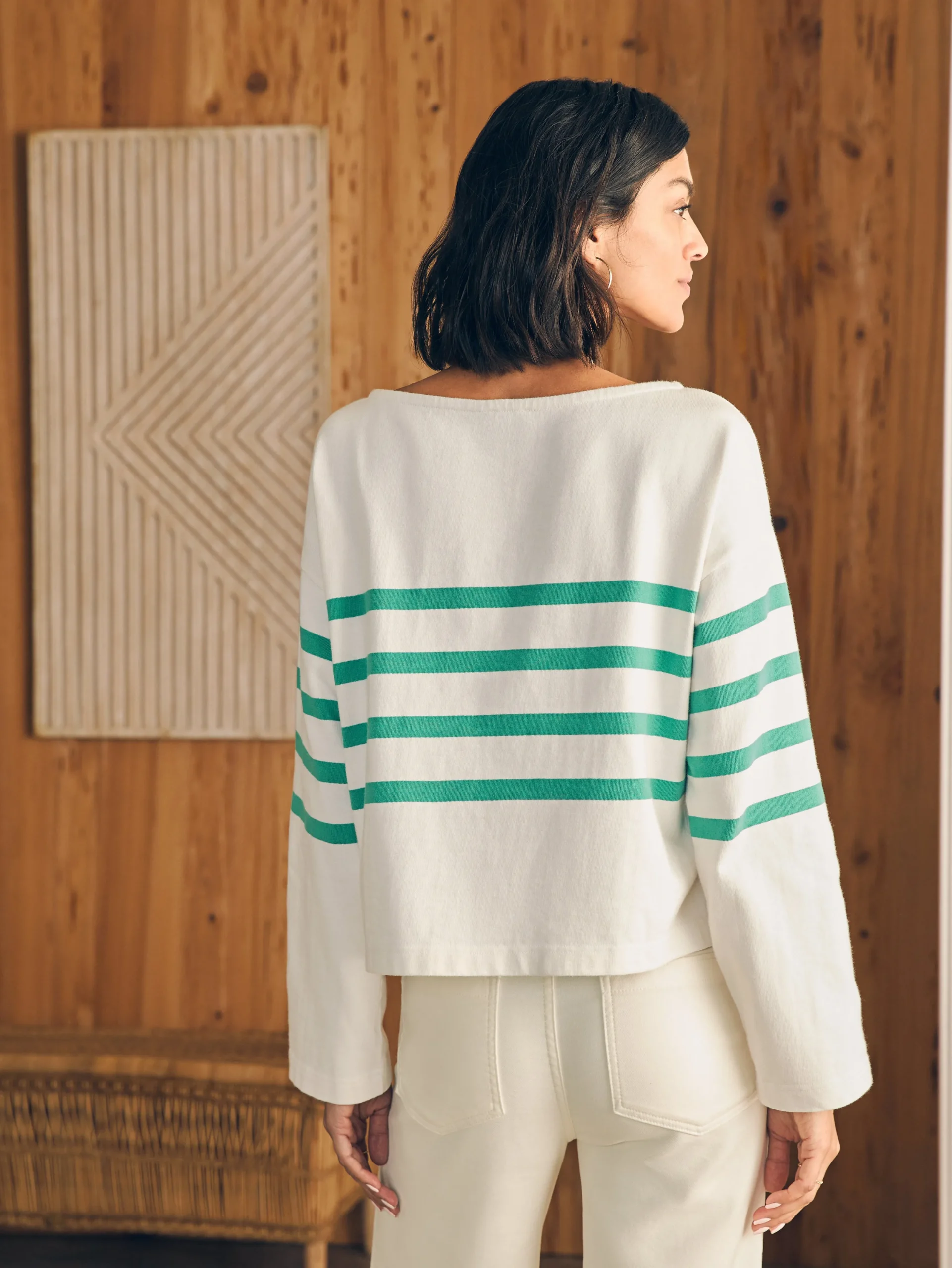 T-Shirts^Faherty Brand Sport Jersey Long-Sleeve Tee - Green Cape May Stripe