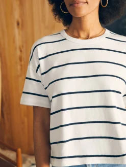 T-Shirts^Faherty Brand Sport Jersey Short-Sleeve Tee - White Osprey Stripe