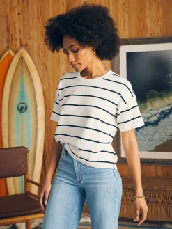 T-Shirts^Faherty Brand Sport Jersey Short-Sleeve Tee - White Osprey Stripe