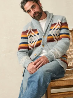 Sweaters^Faherty Brand Steven Paul Judd Cardigan Sweater - Mountain River Ombre