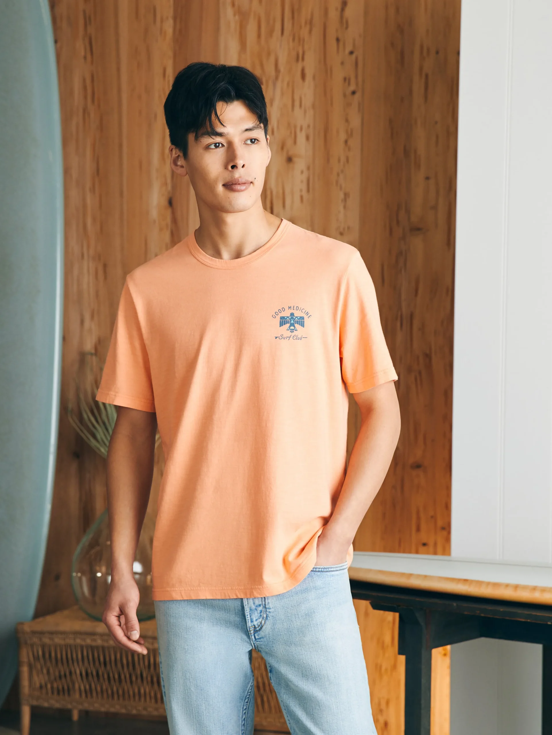 T-Shirts & Henleys^Faherty Brand Steven Paul Judd Good Medicine Surf Club Tee - Island Melon