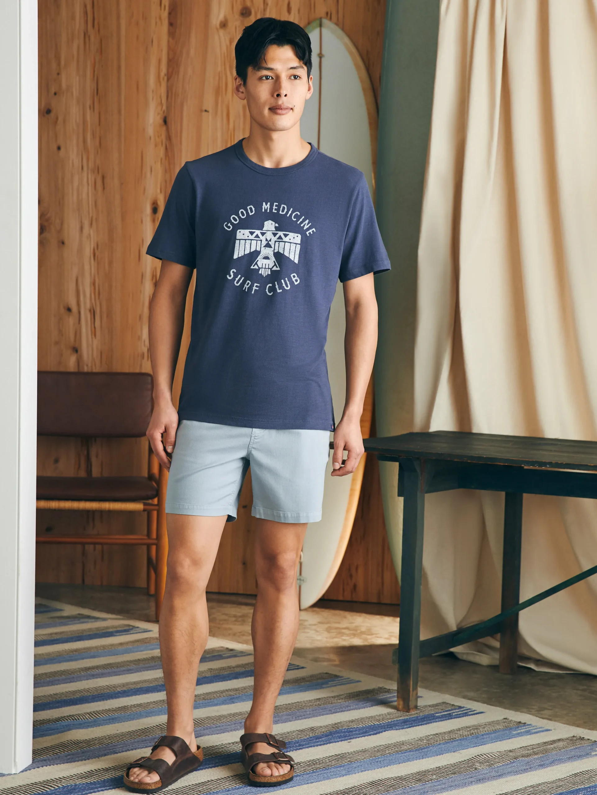 T-Shirts & Henleys^Faherty Brand Steven Paul Judd Good Medicine Surf Club Tee - Dune Navy