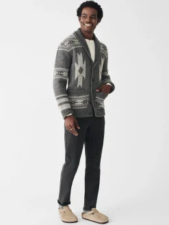 Sweaters^Faherty Brand Steven Paul Judd Thunderbird Cardigan - Charcoal Grey Thunderbird