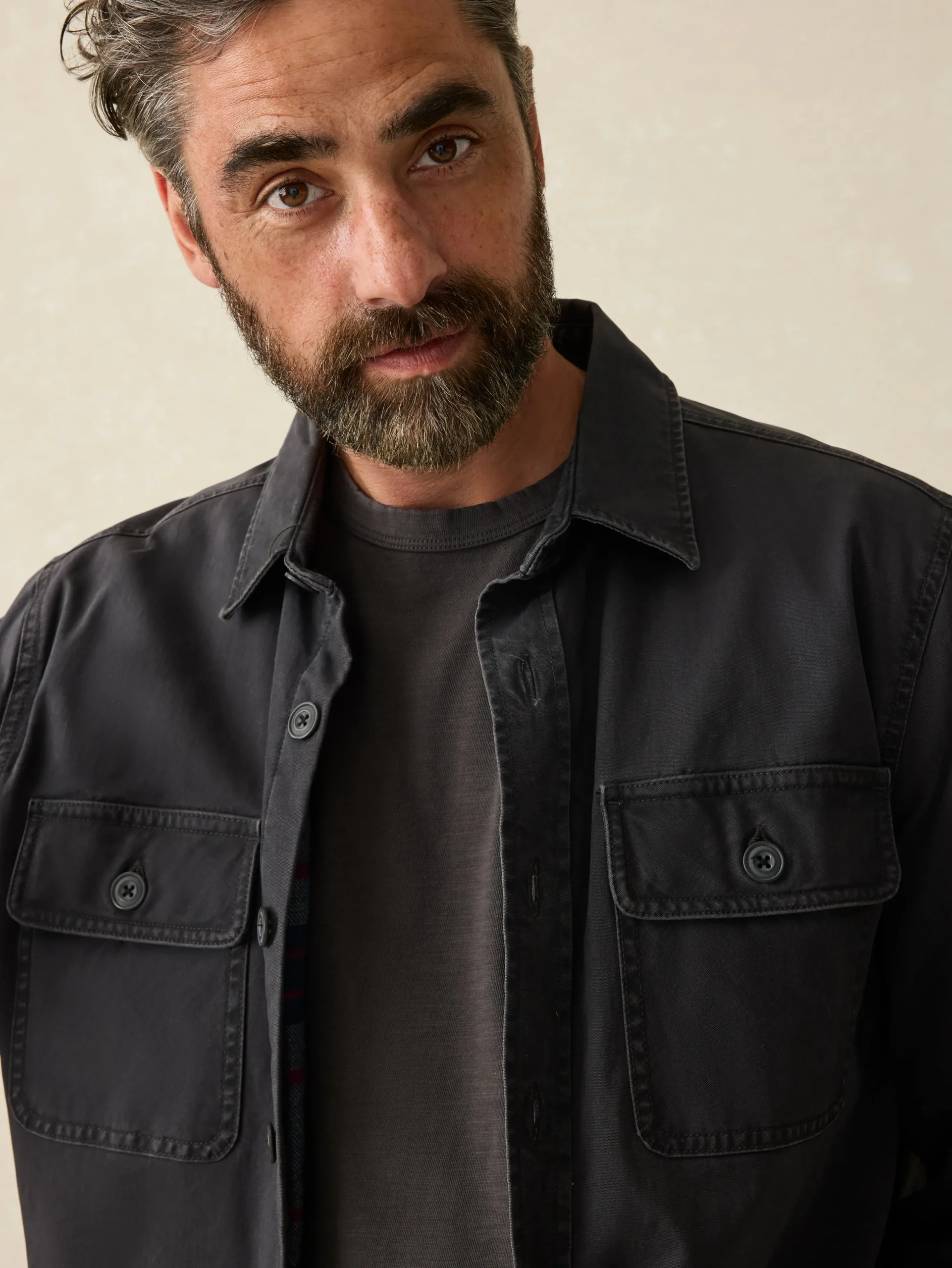 Jackets & Vests^Faherty Brand Stretch Blanket Lined CPO (Tall) - Washed Black