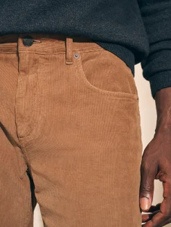 Pants^Faherty Brand Stretch Corduroy 5-Pocket Pant (32" Inseam) - Raw Umber