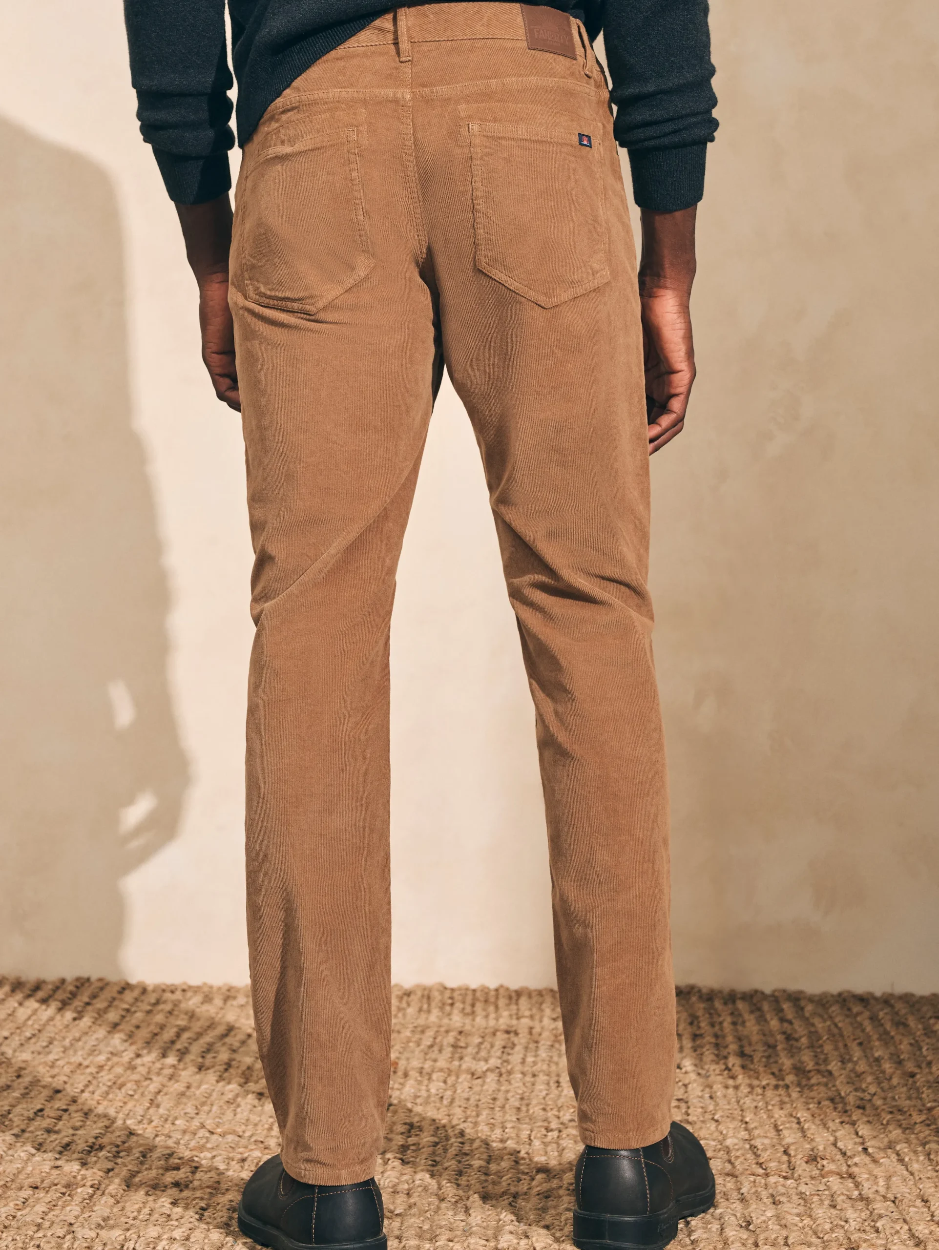 Pants^Faherty Brand Stretch Corduroy 5-Pocket Pant (32" Inseam) - Raw Umber