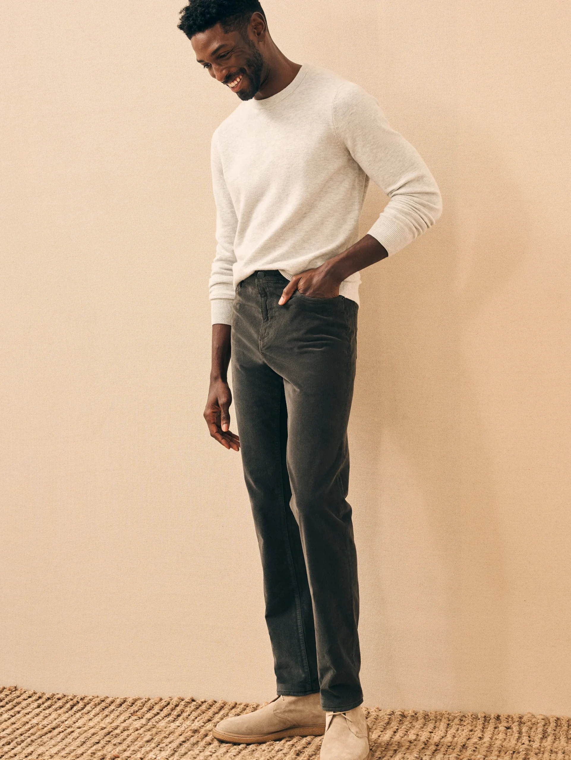Pants^Faherty Brand Stretch Corduroy 5-Pocket Pant (32" Inseam) - Washed Black
