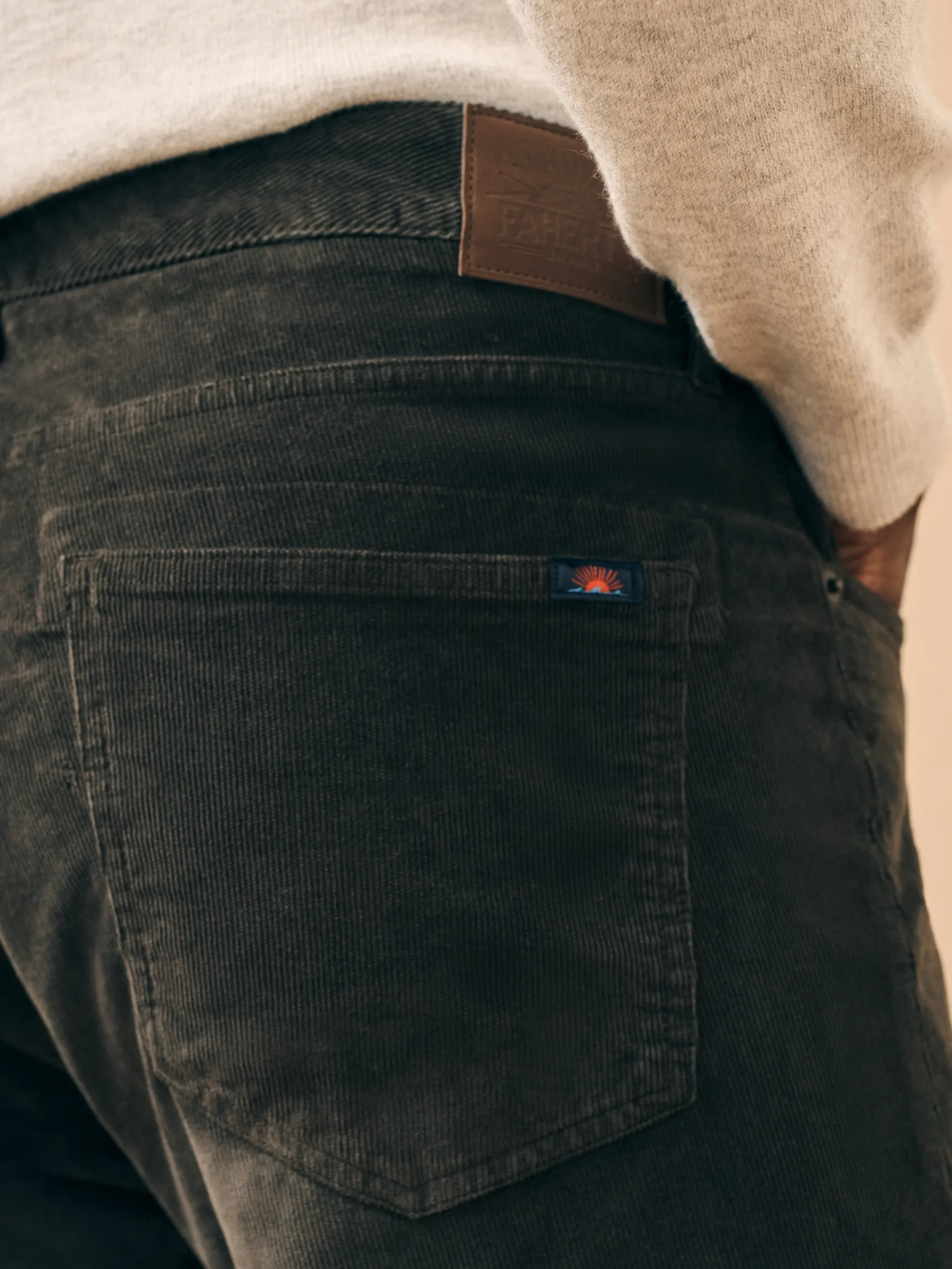 Pants^Faherty Brand Stretch Corduroy 5-Pocket Pant (32" Inseam) - Washed Black