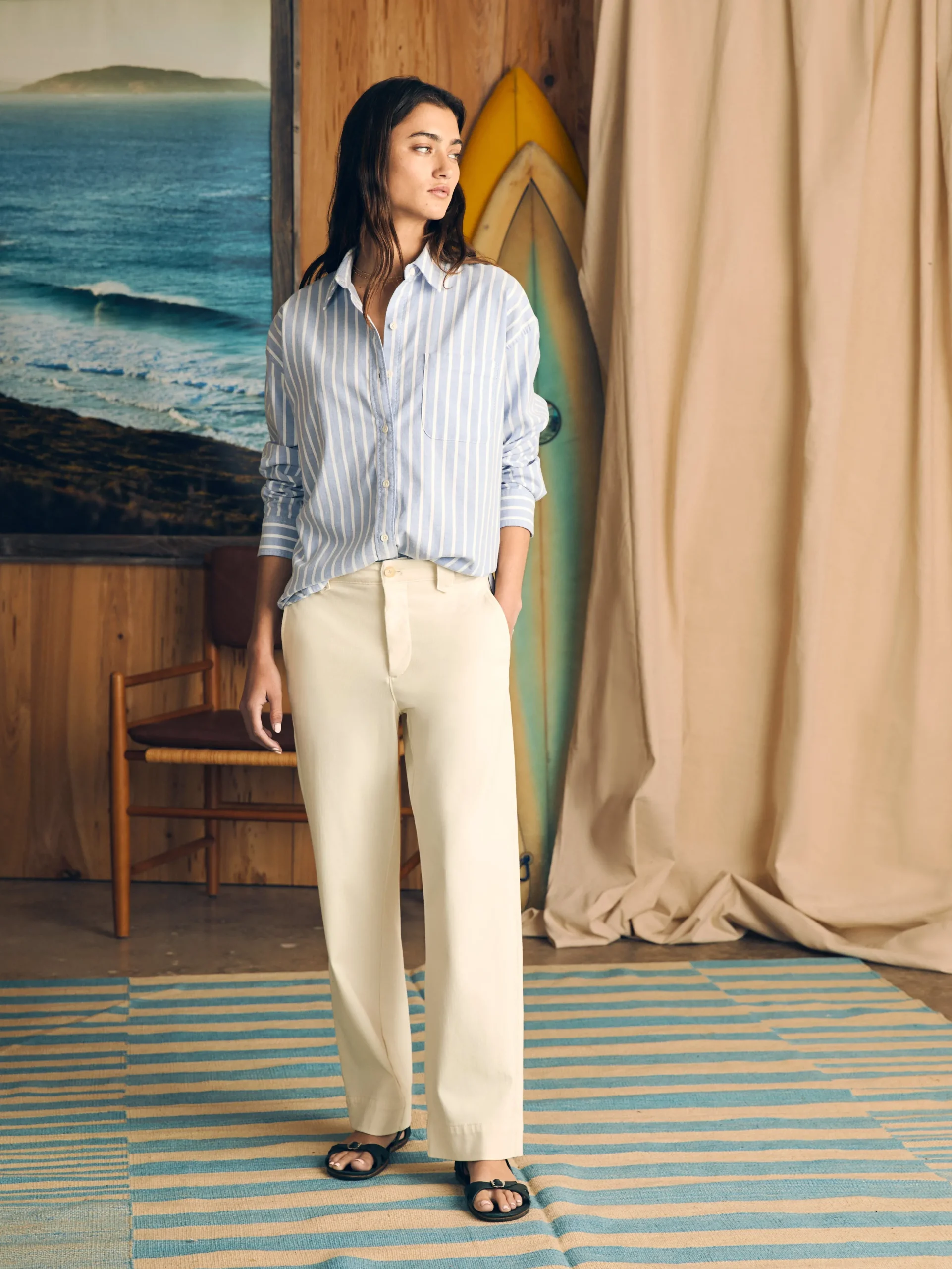 Shirts & Tops^Faherty Brand Stretch Oxford Relaxed Shirt - Mangrove Stripe
