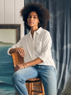 Shirts & Tops^Faherty Brand Stretch Oxford Relaxed Shirt - White