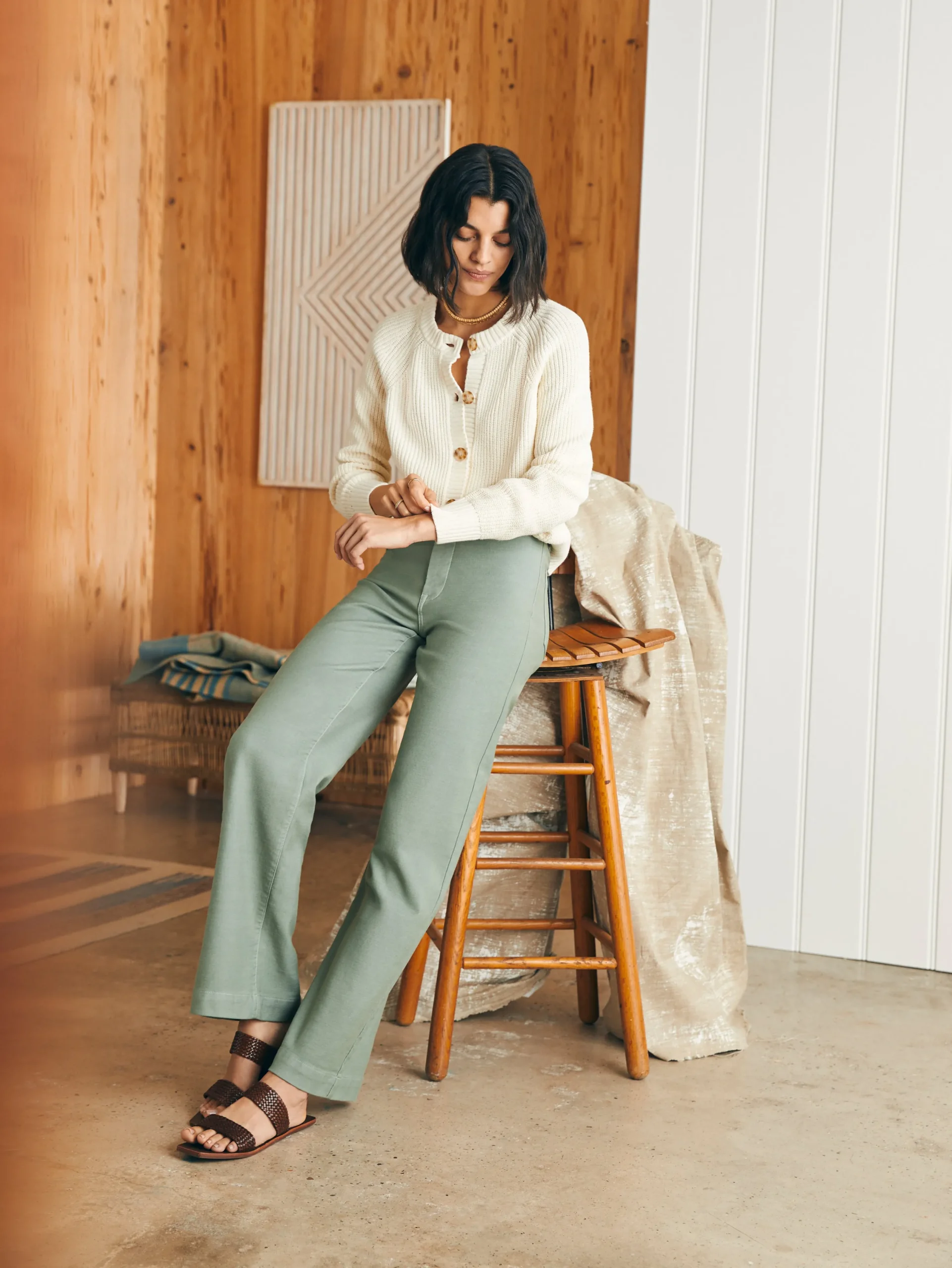 Pants^Faherty Brand Stretch Terry Harbor Pant - Coastal Sage