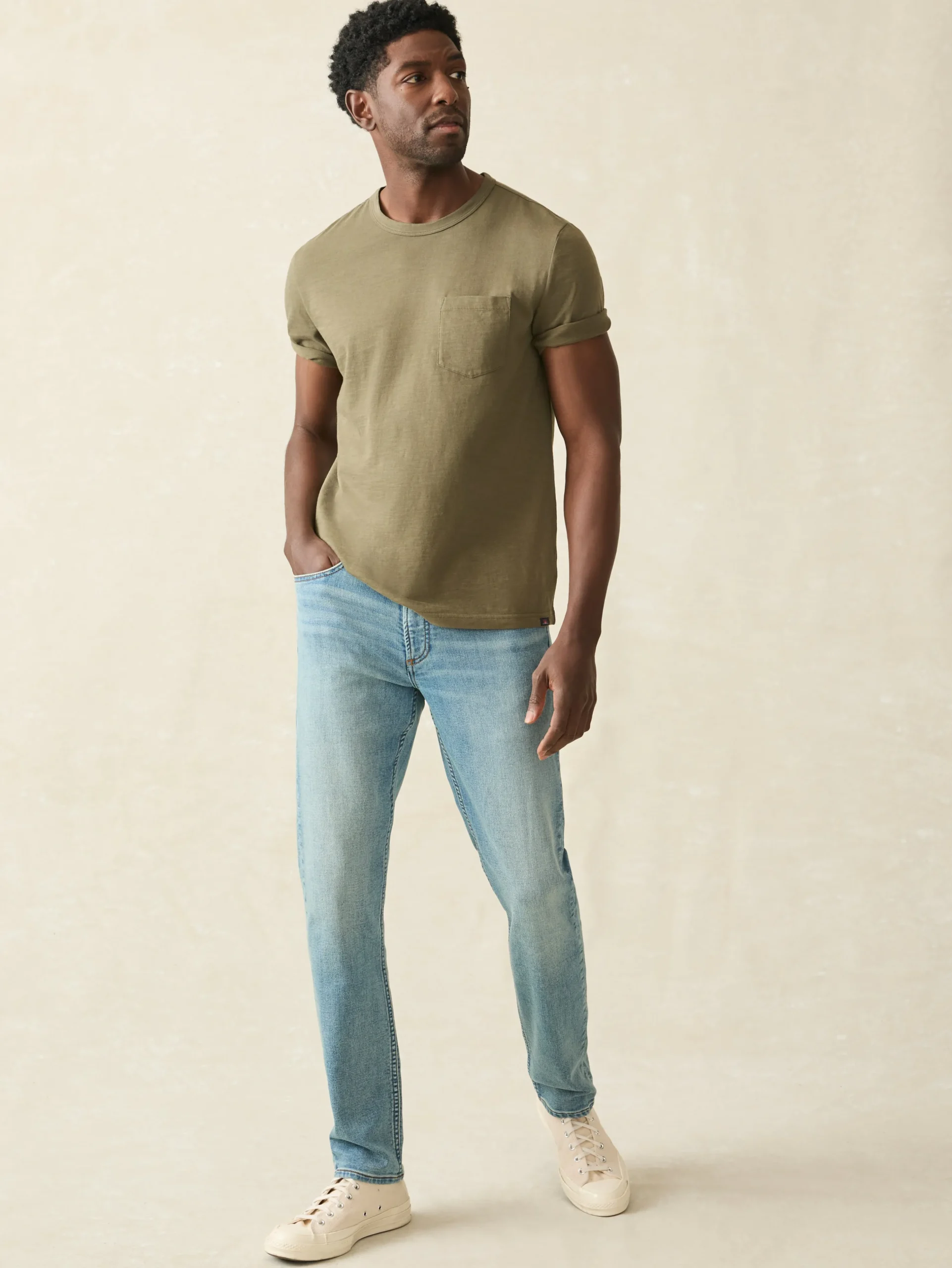 Pants^Faherty Brand Stretch Terry Indigo 5-Pocket Pant - Eastern Shore