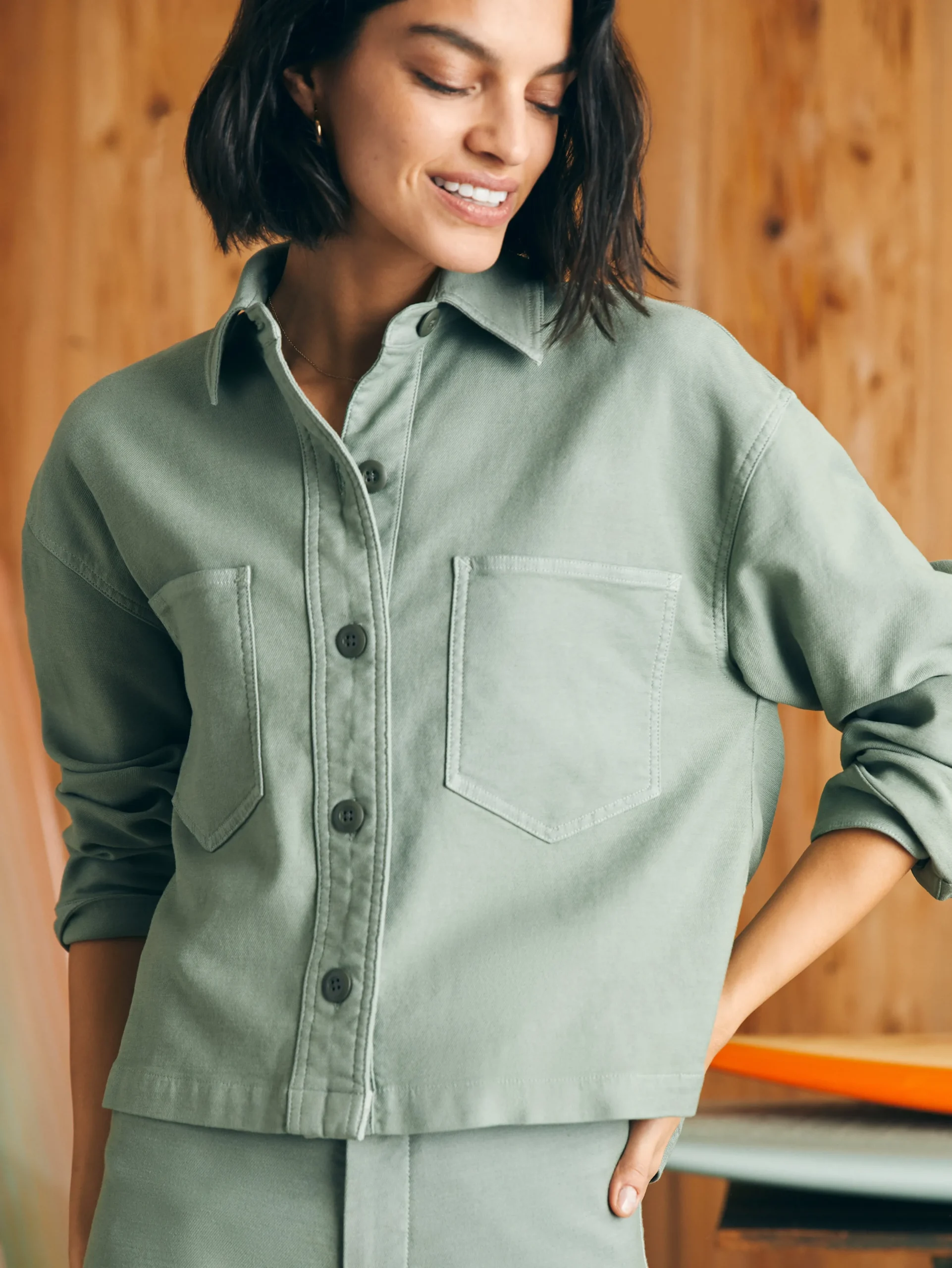Blazers & Outerwear^Faherty Brand Stretch Terry Overshirt - Coastal Sage