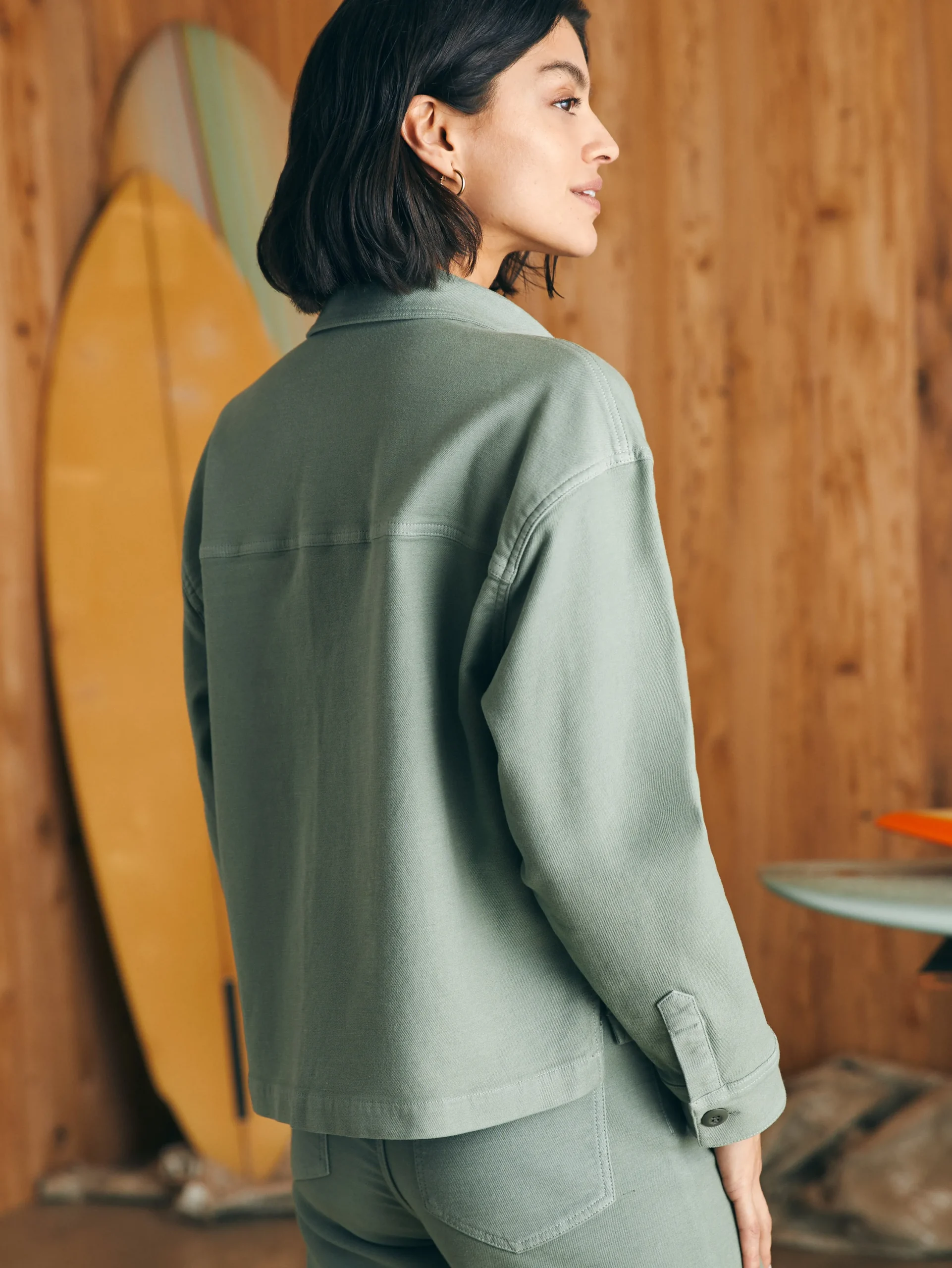 Blazers & Outerwear^Faherty Brand Stretch Terry Overshirt - Coastal Sage