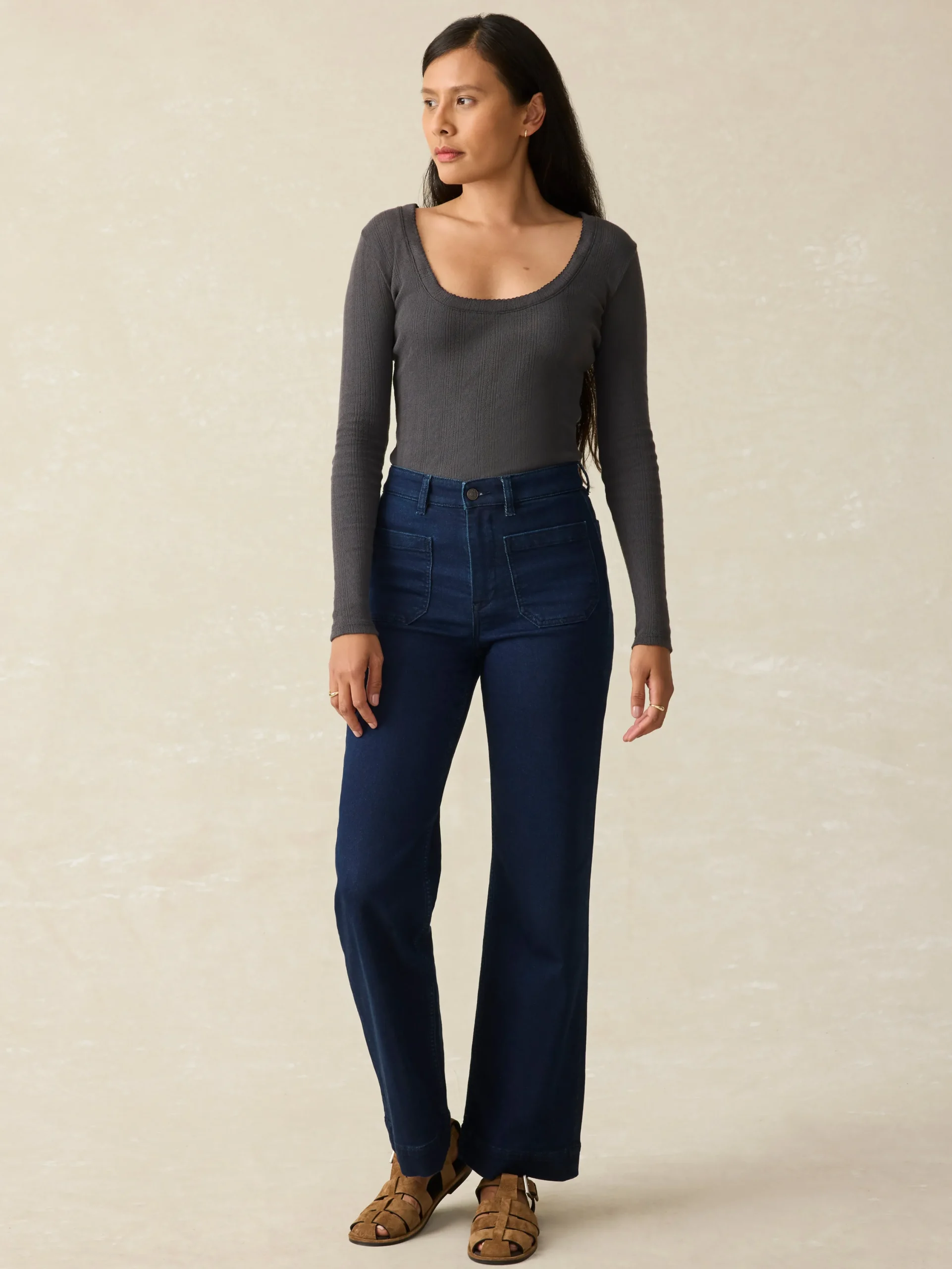 Pants^Faherty Brand Stretch Terry Patch Pocket Ankle Pant - Clermont Wash