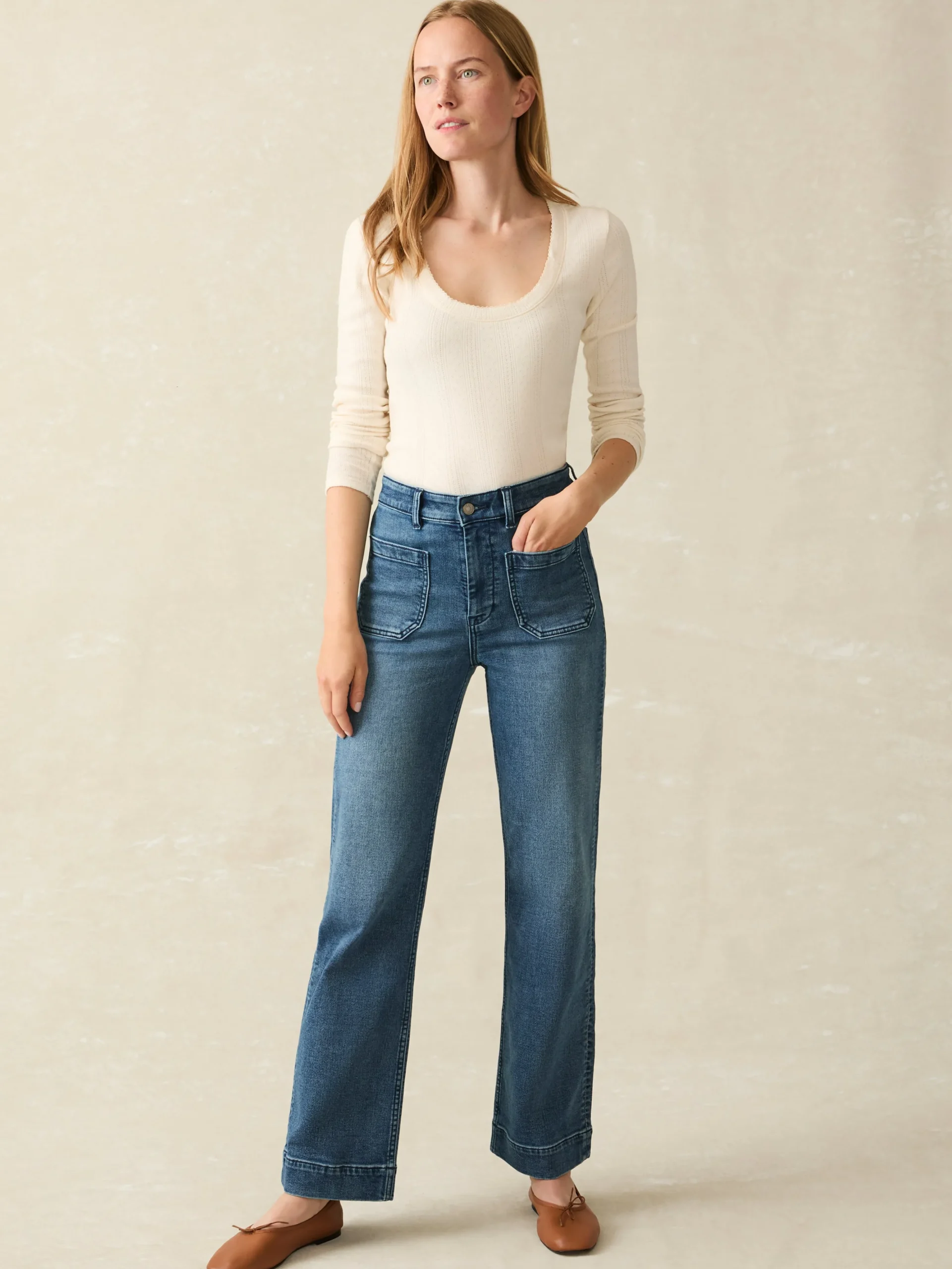 Pants|Jeans^Faherty Brand Stretch Terry Patch Pocket Pant - Riverton Wash