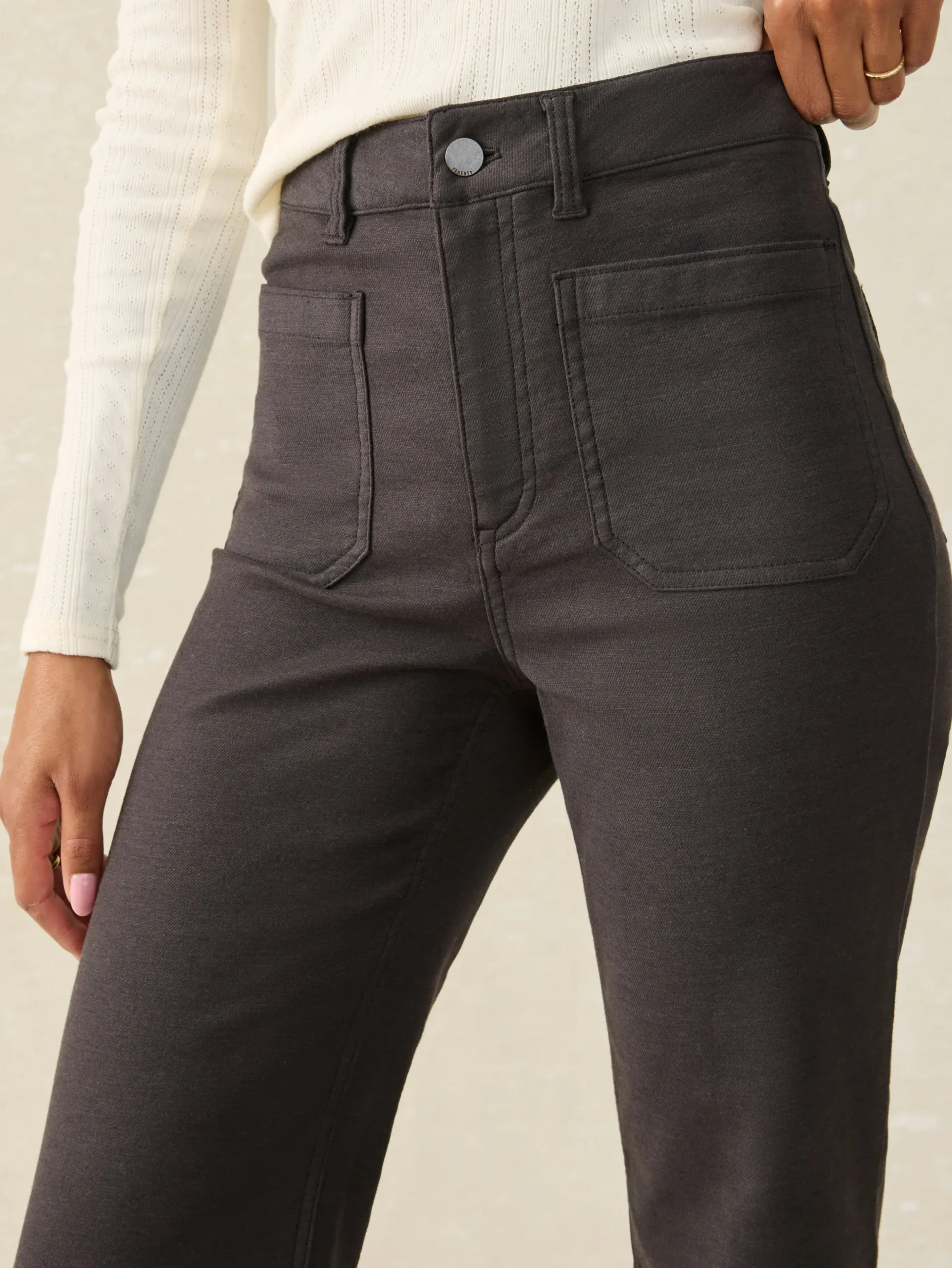 Pants^Faherty Brand Stretch Terry Patch Pocket Pant - Washed Black