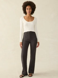 Pants^Faherty Brand Stretch Terry Patch Pocket Pant - Washed Black