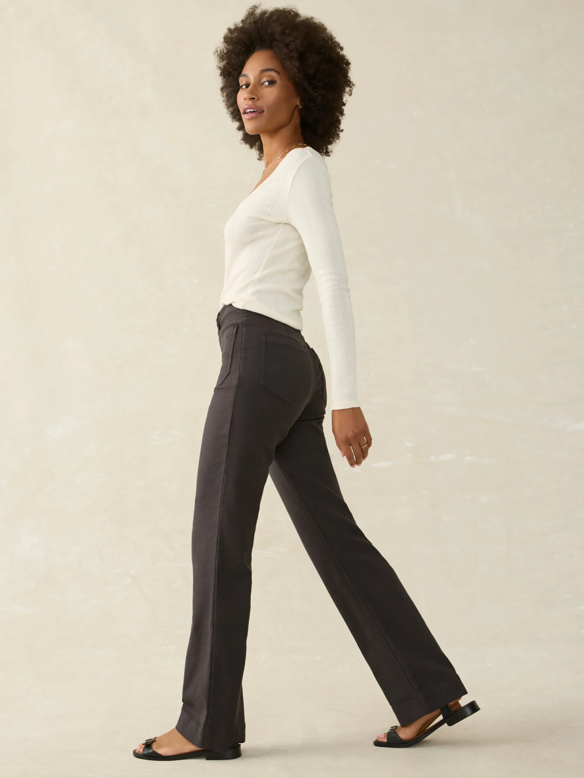Pants^Faherty Brand Stretch Terry Patch Pocket Pant - Washed Black
